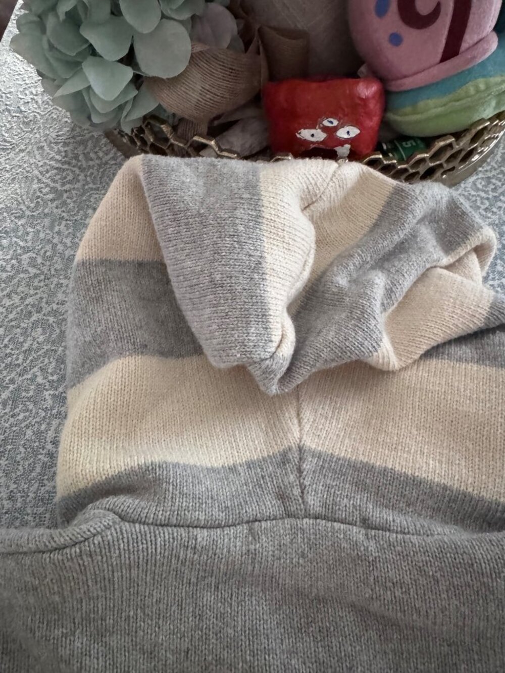 Brandy Melville Alana Striped Zip-Up Knit Hoodie Cardigan Sweater Size S/OS - Picture 11 of 16